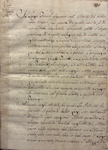   Manoscritti sul Lago Fucino: I. Relazione di don Ignazio Stile (1789?) - II. Relazione del sig. Pollio. In data 1 Aprile 1789 a don Ferdinando Corradini, direttore del Supremo Consiglio delle Reali Finanze - III. Relazione del reverendo don Giuseppe Lolli alla Maest&agrave;  del Re delle due Sicilie (Aprile 1787) 1787-1789 s.l. s.t.